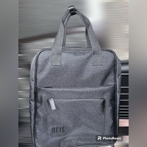 beis black expandable backpack NWOT